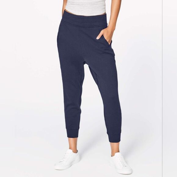 Lululemon Press Pause Jogger (25") Midnight Navy Light Cotton Size 6 Sweatpants - Picture 1 of 7